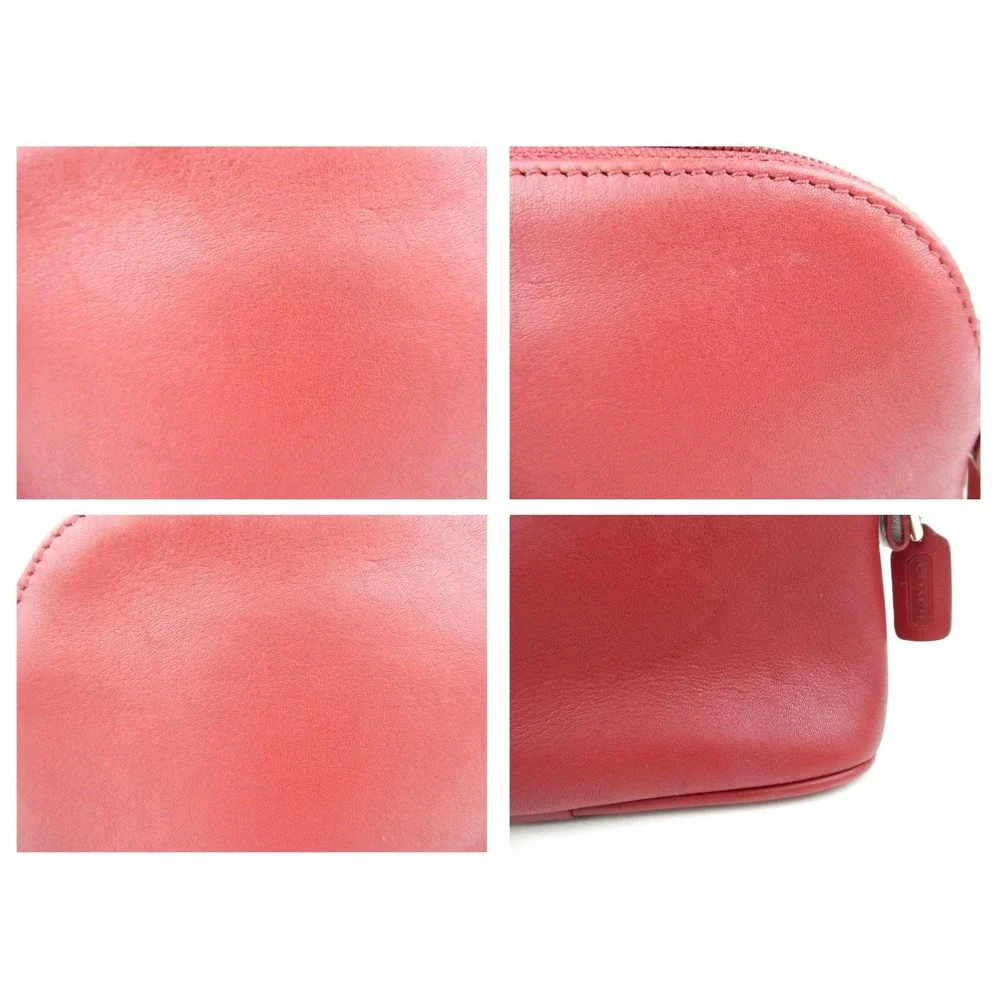 Coach red leather